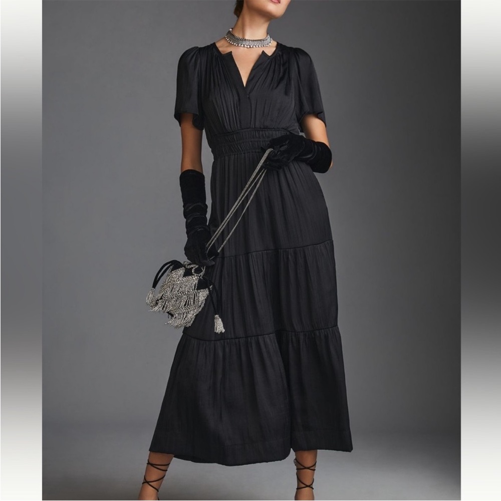 Anthropologie The Somerset satin maxi dress